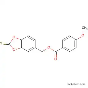 Molecular Structure of 150092-64-1 (Benzoic acid, 4-methoxy-, (2-thioxo-1,3-benzodioxol-5-yl)methyl ester)