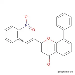 Molecular Structure of 155375-14-7 (4H-1-Benzopyran-4-one,
2,3-dihydro-2-[2-(2-nitrophenyl)ethenyl]-8-phenyl-)