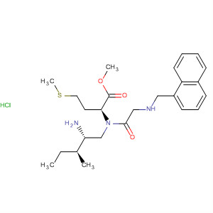 Molecular Structure of 168539-96-6 (L-Methionine,
N-[(2S,3S)-2-amino-3-methylpentyl]-N-(1-naphthalenylmethyl)glycyl-,
methyl ester, monohydrochloride)