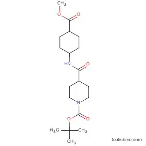 Molecular Structure of 168892-79-3 (1-Piperidinecarboxylic acid,
4-[[[4-(methoxycarbonyl)cyclohexyl]amino]carbonyl]-, 1,1-dimethylethyl
ester, trans-)