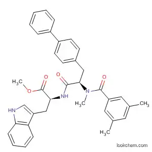 Molecular Structure of 169546-55-8 (L-Tryptophan,
N-[3-[1,1'-biphenyl]-4-yl-N-(3,5-dimethylbenzoyl)-N-methyl-D-alanyl]-,
methyl ester)