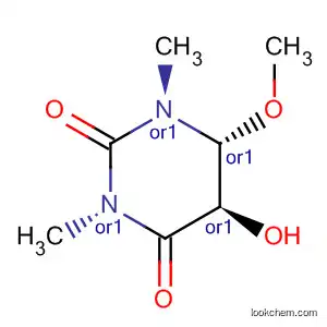 Molecular Structure of 170743-11-0 (2,4(1H,3H)-Pyrimidinedione,
dihydro-5-hydroxy-6-methoxy-1,3-dimethyl-, trans-)