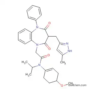 1H-1,5-Benzodiazepine-1-acetamide,
2,3,4,5-tetrahydro-N-(4-methoxyphenyl)-N-(1-methylethyl)-3-[(5-methyl-1
H-pyrazol-3-yl)methyl]-2,4-dioxo-5-phenyl-