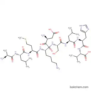 Molecular Structure of 156250-95-2 (L-Valine,
L-alanyl-L-leucyl-L-methionyl-L-a-aspartyl-L-lysyl-L-seryl-L-leucyl-L-histidyl-)
