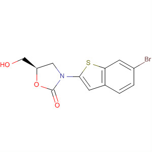 Molecular Structure of 175591-29-4 (2-Oxazolidinone, 3-(6-bromobenzo[b]thien-2-yl)-5-(hydroxymethyl)-,
(5R)-)