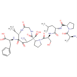 Molecular Structure of 185533-28-2 (L-Phenylalanine,
L-alanyl-L-prolyl-L-leucyl-L-seryl-L-prolylglycyl-L-a-aspartyl-L-valyl-)