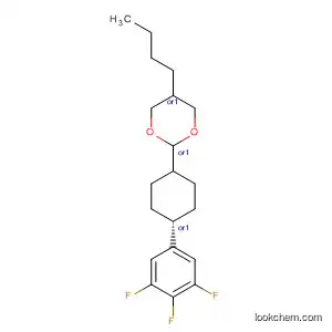 Molecular Structure of 268550-43-2 (1,3-Dioxane, 5-butyl-2-[trans-4-(3,4,5-trifluorophenyl)cyclohexyl]-, trans-)