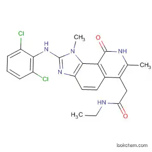Molecular Structure of 333455-69-9 (1H-Imidazo[4,5-h]isoquinoline-6-acetamide,
2-[(2,6-dichlorophenyl)amino]-N-ethyl-8,9-dihydro-1,7-dimethyl-9-oxo-)