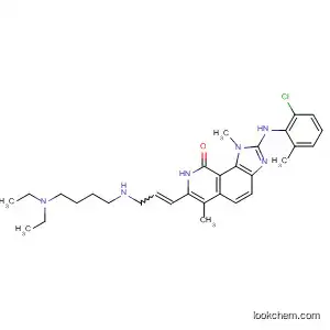 Molecular Structure of 333456-32-9 (9H-Imidazo[4,5-h]isoquinolin-9-one,
2-[(2-chloro-6-methylphenyl)amino]-7-[3-[[3-(diethylamino)propyl]methyl
amino]-1-propenyl]-1,8-dihydro-1,6-dimethyl-)