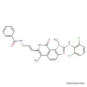 Molecular Structure of 333457-18-4 (Benzamide,
N-[3-[2-[(2,6-dichlorophenyl)amino]-8,9-dihydro-1,6-dimethyl-9-oxo-1H-
imidazo[4,5-h]isoquinolin-7-yl]-2-propenyl]-)