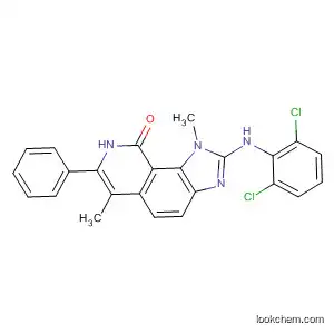 Molecular Structure of 333457-22-0 (9H-Imidazo[4,5-h]isoquinolin-9-one,
2-[(2,6-dichlorophenyl)amino]-1,8-dihydro-1,6-dimethyl-7-phenyl-)