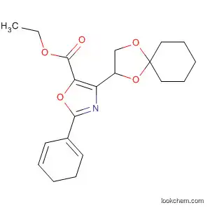 Molecular Structure of 388579-16-6 (5-Oxazolecarboxylic acid,
4-(2S)-1,4-dioxaspiro[4.5]dec-2-yl-4,5-dihydro-2-phenyl-, ethyl ester,
(4S,5S)-)