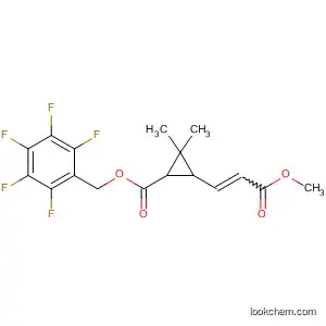 Molecular Structure of 391249-42-6 (Cyclopropanecarboxylic acid,
3-(3-methoxy-3-oxo-1-propenyl)-2,2-dimethyl-,
(pentafluorophenyl)methyl ester)
