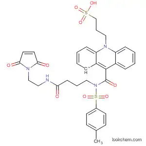 Molecular Structure of 395070-08-3 (Acridinium,
9-[[[4-[[2-(2,5-dihydro-2,5-dioxo-1H-pyrrol-1-yl)ethyl]amino]-4-oxobutyl][(
4-methylphenyl)sulfonyl]amino]carbonyl]-10-(3-sulfopropyl)-)