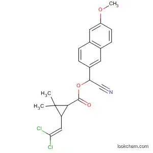 Molecular Structure of 395645-12-2 (Cyclopropanecarboxylic acid, 3-(2,2-dichloroethenyl)-2,2-dimethyl-,
cyano(6-methoxy-2-naphthalenyl)methyl ester)