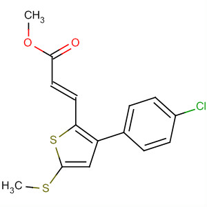 Molecular Structure of 118653-65-9 (2-Propenoic acid, 3-[3-(4-chlorophenyl)-5-(methylthio)-2-thienyl]-,
methyl ester, (2E)-)