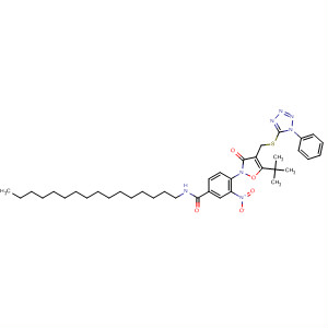 Molecular Structure of 119446-83-2 (Benzamide,
4-[5-(1,1-dimethylethyl)-3-oxo-4-[[(1-phenyl-1H-tetrazol-5-yl)thio]methyl]-
2(3H)-isoxazolyl]-N-hexadecyl-3-nitro-)