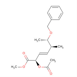 Molecular Structure of 146962-13-2 (3-Heptenoic acid, 2-(acetyloxy)-5-methyl-6-(phenylmethoxy)-, methyl
ester, (2R,3E,5S,6S)-)