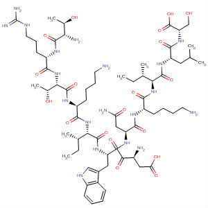Molecular Structure of 168146-25-6 (L-Serine,
L-threonyl-L-arginyl-L-threonyl-L-lysyl-L-isoleucyl-L-a-aspartyl-L-tryptophyl-
L-asparaginyl-L-lysyl-L-isoleucyl-L-leucyl-)