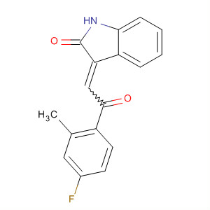 Molecular Structure of 185425-83-6 (2H-Indol-2-one,
3-[2-(4-fluoro-2-methylphenyl)-2-oxoethylidene]-1,3-dihydro-)