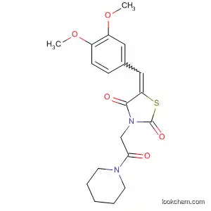 Molecular Structure of 430442-33-4 (Piperidine,
1-[[5-[(3,4-dimethoxyphenyl)methylene]-2,4-dioxo-3-thiazolidinyl]acetyl]-)