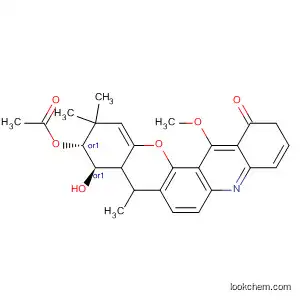 Molecular Structure of 457657-49-7 (7H-Benzo[b]pyrano[3,2-h]acridin-7-one,
2-(acetyloxy)-1,2,3,14-tetrahydro-1-hydroxy-6-methoxy-3,3,14-trimethyl-,
(1R,2R)-rel-)