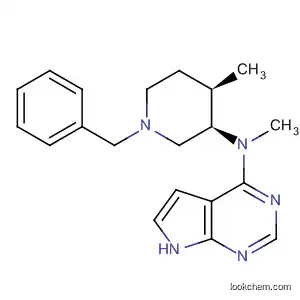 Molecular Structure of 477600-73-0 (7H-Pyrrolo[2,3-d]pyriMidin-4-aMine, N-Methyl-N-[(3R,4R)-4-Methyl-1-(phenylMethyl)-3-piperidinyl]-)