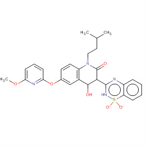 2(1H)-Quinolinone,  3-(1,1-dioxido-2H-1,2,4-benzothiadiazin-3-yl)-4-hydroxy-6-[(6-methoxy-  2-pyridinyl)oxy]-1-(3-methylbutyl)-