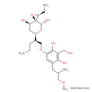 Molecular Structure of 488807-68-7 (1,5-Dioxaspiro[2.5]octane-4,8-diol,
6-[(1R)-1-[[2,4-dihydroxy-3-(hydroxymethyl)-5-[(1R)-1-methoxy-2-methyl
propyl]phenyl]hydroxymethyl]butyl]-2-ethyl-, (2S,3S,4R,6R,8R)-)