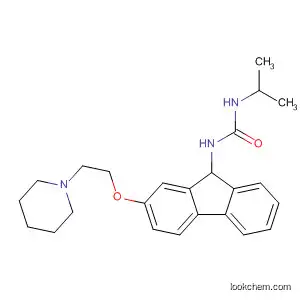Molecular Structure of 489431-22-3 (Urea, N-(1-methylethyl)-N'-[2-[2-(1-piperidinyl)ethoxy]-9H-fluoren-9-yl]-)