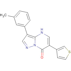 Molecular Structure of 497088-87-6 (Pyrazolo[1,5-a]pyrimidin-7(4H)-one, 3-(3-methylphenyl)-6-(3-thienyl)-)