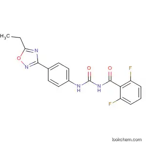 Molecular Structure of 498547-80-1 (Benzamide,
N-[[[4-(5-ethyl-1,2,4-oxadiazol-3-yl)phenyl]amino]carbonyl]-2,6-difluoro-)