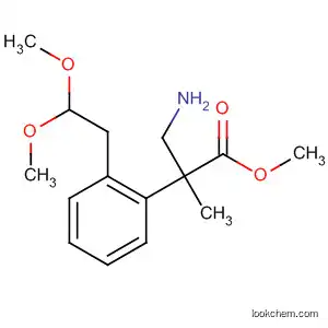 Molecular Structure of 500056-12-2 (Benzenepropanoic acid, a-(aminomethyl)-b-(2,2-dimethoxyethyl)-,
methyl ester)