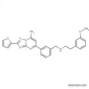 Molecular Structure of 501343-98-2 ([1,2,4]Triazolo[1,5-a]pyrimidin-7-amine,
2-(2-furanyl)-5-[3-[[[2-(3-methoxyphenyl)ethyl]amino]methyl]phenyl]-)