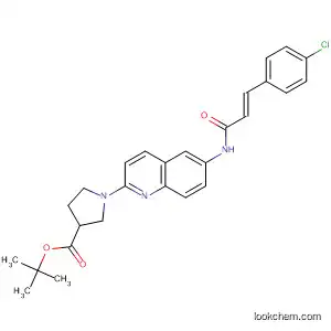 Molecular Structure of 539852-67-0 (3-Pyrrolidinecarboxylic acid,
1-[6-[[(2E)-3-(4-chlorophenyl)-1-oxo-2-propenyl]amino]-2-quinolinyl]-,
1,1-dimethylethyl ester)