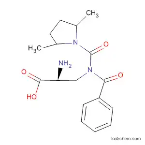 Molecular Structure of 607402-57-3 (L-Alanine, N-benzoyl-3-[[(2,5-dimethyl-1-pyrrolidinyl)carbonyl]amino]-)