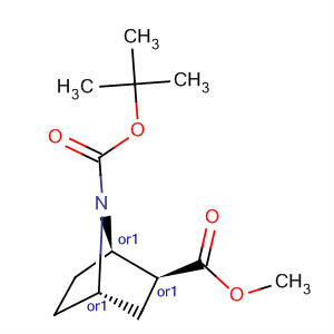 Molecular Structure of 197080-72-1 (7-Azabicyclo[2.2.1]heptane-2,7-dicarboxylic acid, 7-(1,1-dimethylethyl)
2-methyl ester, (1R,2S,4S)-rel-)