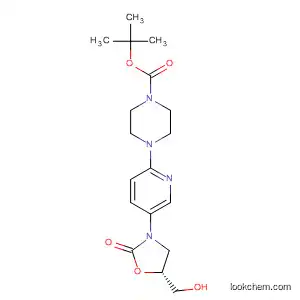 Molecular Structure of 510729-43-8 (1-Piperazinecarboxylic acid,
4-[5-[(5R)-5-(hydroxymethyl)-2-oxo-3-oxazolidinyl]-2-pyridinyl]-,
1,1-dimethylethyl ester)