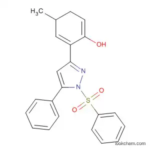 Molecular Structure of 530087-35-5 (1H-Pyrazole,
4,5-dihydro-3-(2-hydroxy-5-methylphenyl)-5-phenyl-1-(phenylsulfonyl)-)