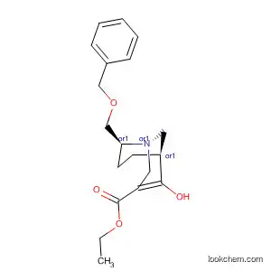 Molecular Structure of 552299-86-2 (1-Azabicyclo[3.3.1]non-3-ene-3-carboxylic acid,
4-hydroxy-8-[(phenylmethoxy)methyl]-, ethyl ester, (1R,5S,8S)-rel-)