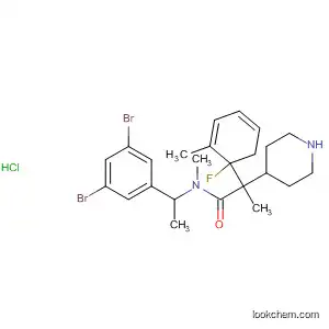 Molecular Structure of 644984-00-9 (4-Piperidineacetamide,
N-[1-(3,5-dibromophenyl)ethyl]-4-(4-fluoro-3-methylphenyl)-N,1-dimethyl
-, monohydrochloride)