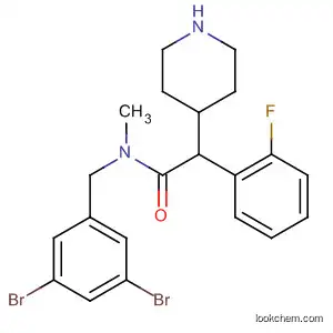Molecular Structure of 644984-14-5 (4-Piperidineacetamide,
N-[(3,5-dibromophenyl)methyl]-4-(3-fluorophenyl)-N-methyl-)