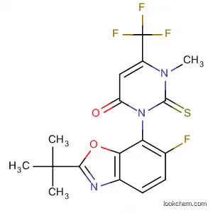 Molecular Structure of 650598-27-9 (4(1H)-Pyrimidinone,
3-[2-(1,1-dimethylethyl)-6-fluoro-7-benzoxazolyl]-2,3-dihydro-1-methyl-2-
thioxo-6-(trifluoromethyl)-)