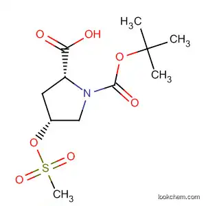 Molecular Structure of 650601-58-4 (1,2-Pyrrolidinedicarboxylic acid, 4-[(methylsulfonyl)oxy]-,
1-(1,1-dimethylethyl) ester, (2R,4R)-)