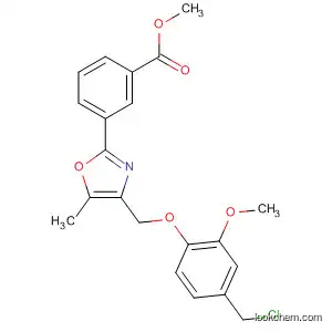 Molecular Structure of 675148-33-1 (Benzoic acid,
3-[4-[[4-(chloromethyl)-2-methoxyphenoxy]methyl]-5-methyl-2-oxazolyl]-,
methyl ester)