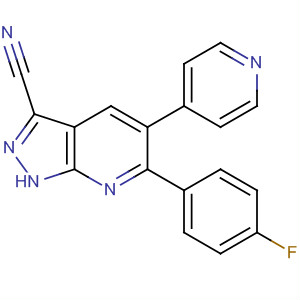 1H-Pyrazolo[3,4-b]pyridine-3-carbonitrile,  6-(4-fluorophenyl)-5-(4-pyridinyl)-