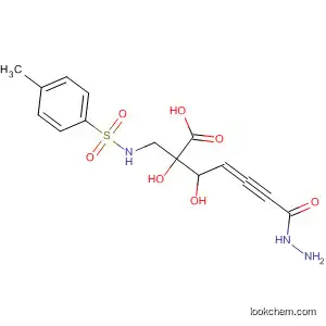 Molecular Structure of 765308-74-5 (Butanoic acid,
2,3-dihydroxy-2-[[[(4-methylphenyl)sulfonyl]amino]methyl]-,
2-propynylidenehydrazide)