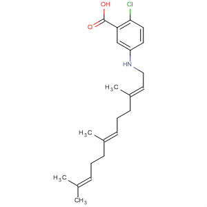 Molecular Structure of 162520-01-6 (Benzoic acid,
2-chloro-5-[[(2E,6E)-3,7,11-trimethyl-2,6,10-dodecatrienyl]amino]-)