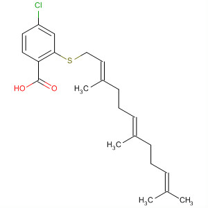 Molecular Structure of 194601-20-2 (Benzoic acid,
4-chloro-2-[[(2E,6E)-3,7,11-trimethyl-2,6,10-dodecatrienyl]thio]-)