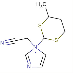 Molecular Structure of 195865-96-4 (1H-Imidazole-1-acetonitrile, a-(4-methyl-1,3-dithian-2-ylidene)-)